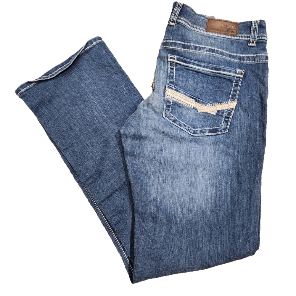BKE BUCKLE Payton Mid-Rise Women's Jeans 32R distressed EMBROIDERED